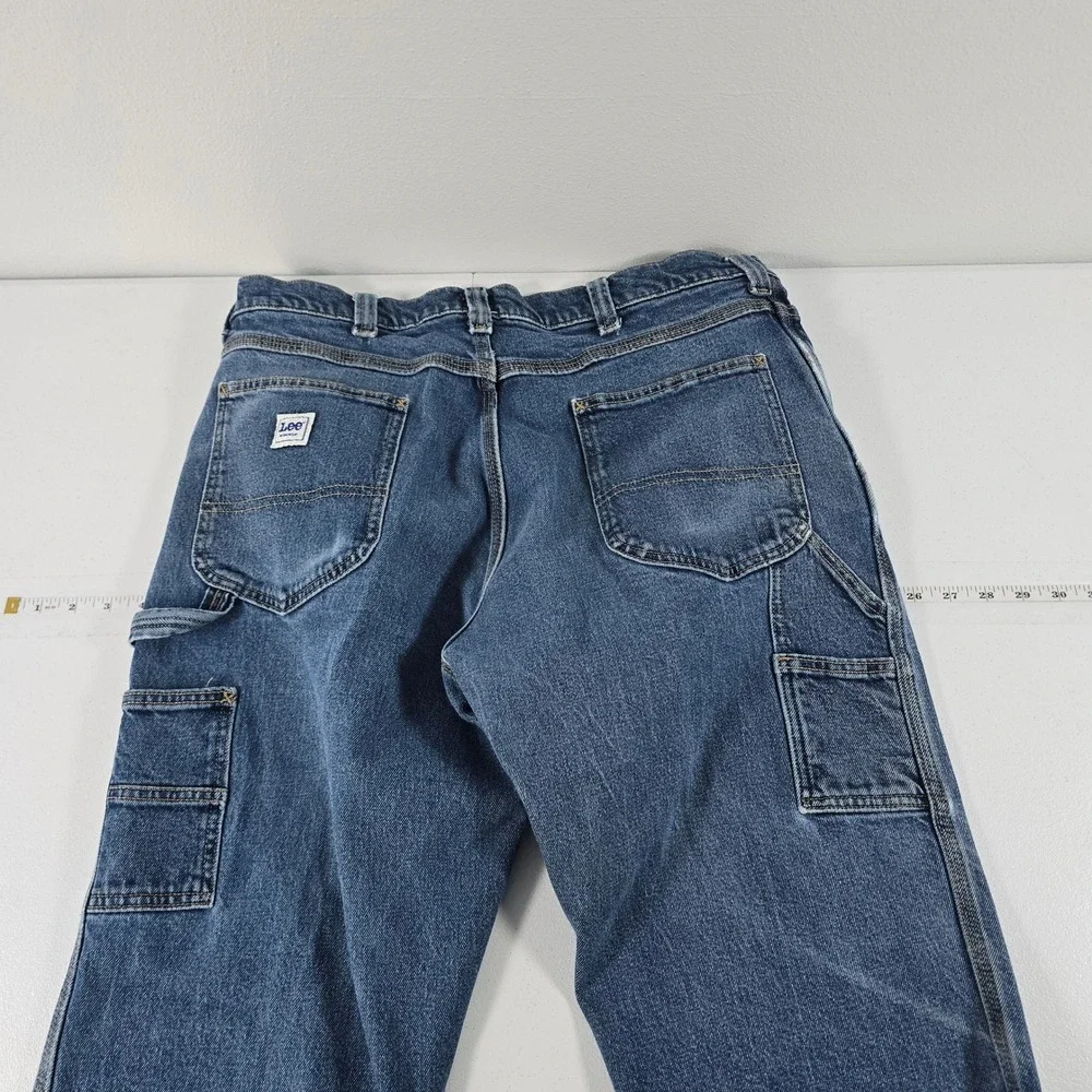 Lee Workwear Mens Blue Carpenter Jeans Straight Leg Utility Pants 36x30 2030